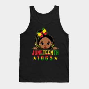 Vintage Juneteenth Celebrating 1865 Cute Black Girls Kids Tank Top